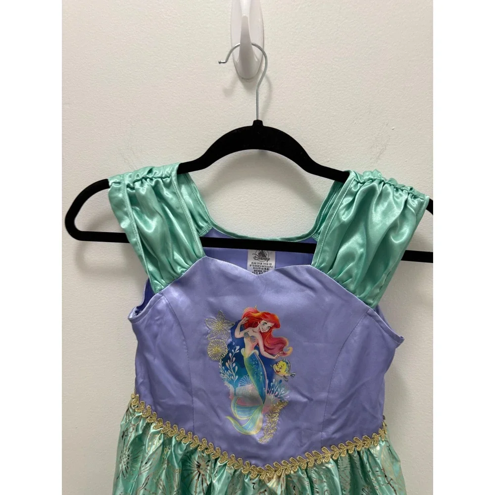 Disney Ariel The Little Mermaid Deluxe Nightgown Dress Girls Size 7/8